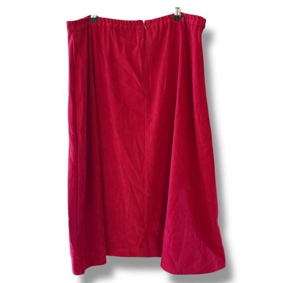 90s K Studio Collections Grunge Retro Red A-Line Faux Suede Skirt Plus Size 18 - Picture 5 of 5